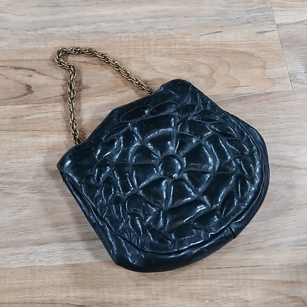 GUC Vintage Quilted Black Leather Mini BAG